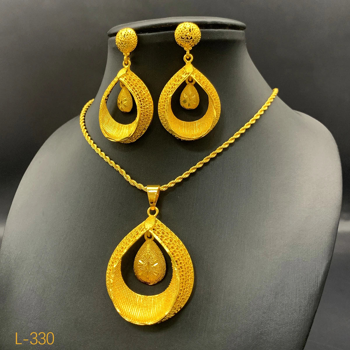 MADLIN Ball 24k Gold Necklace Earrings Sets Nigerian Wedding Party Gifts