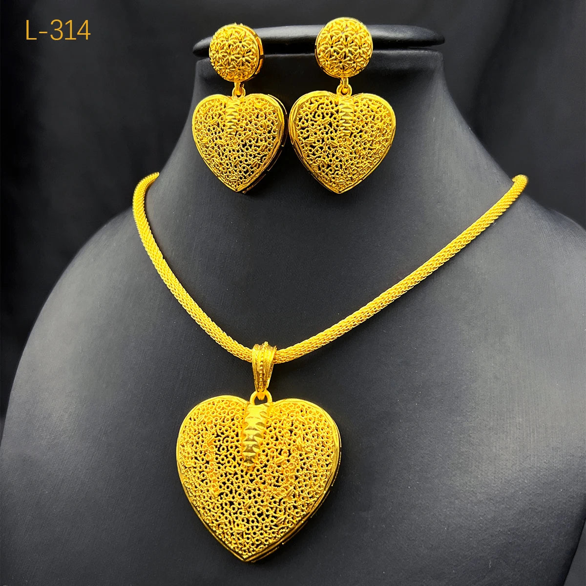 MADLIN Ball 24k Gold Necklace Earrings Sets Nigerian Wedding Party Gifts
